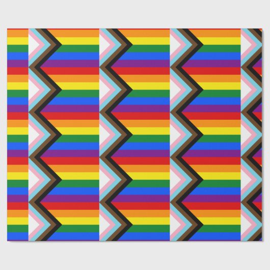 Voortgangs Pride Vlag LGBTQ+ Cadeaupapier (Vlak)