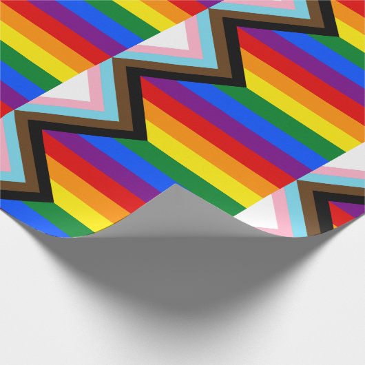 Voortgangs Pride Vlag LGBTQ+ Cadeaupapier (Hoek)