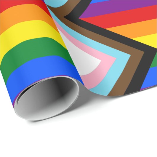 Voortgangs Pride Vlag LGBTQ+ Cadeaupapier (Rol Hoek)