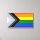 Voortgangs Pride Vlag LGBTQ+ Canvas Afdruk (Voorkant)