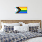 Voortgangs Pride Vlag LGBTQ+ Canvas Afdruk (Insitu (Slaapkamer))
