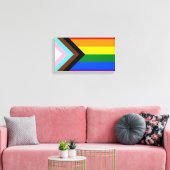 Voortgangs Pride Vlag LGBTQ+ Canvas Afdruk (Insitu (Woonkamer))