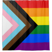 Voortgangs Pride Vlag LGBTQ+ Douchegordijn (Voorkant)