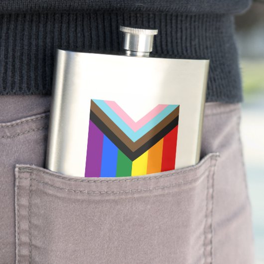 Voortgangs Pride Vlag LGBTQ+ Flacon (Voorbeeld)