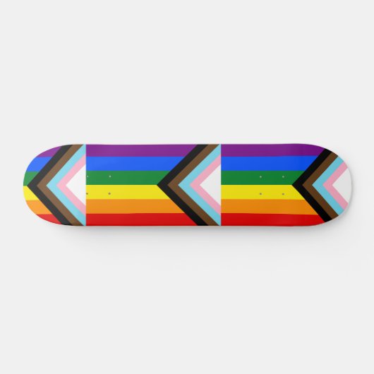 Voortgangs Pride Vlag LGBTQ+ Persoonlijk Skateboard (Horizontaal)