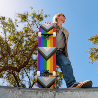 Voortgangs Pride Vlag LGBTQ+ Persoonlijk Skateboard