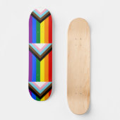 Voortgangs Pride Vlag LGBTQ+ Persoonlijk Skateboard (Voorkant)