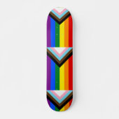 Voortgangs Pride Vlag LGBTQ+ Persoonlijk Skateboard (Voorkant)