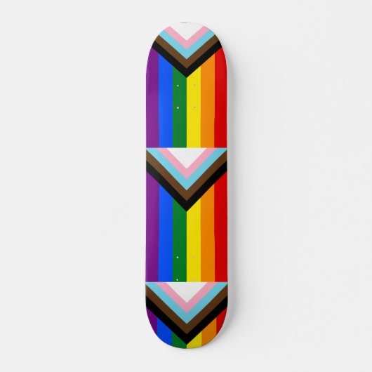 Voortgangs Pride Vlag LGBTQ+ Persoonlijk Skateboard (Voorkant)