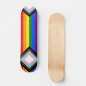 Voortgangs Pride Vlag LGBTQ+ Persoonlijk Skateboard (Voorkant)