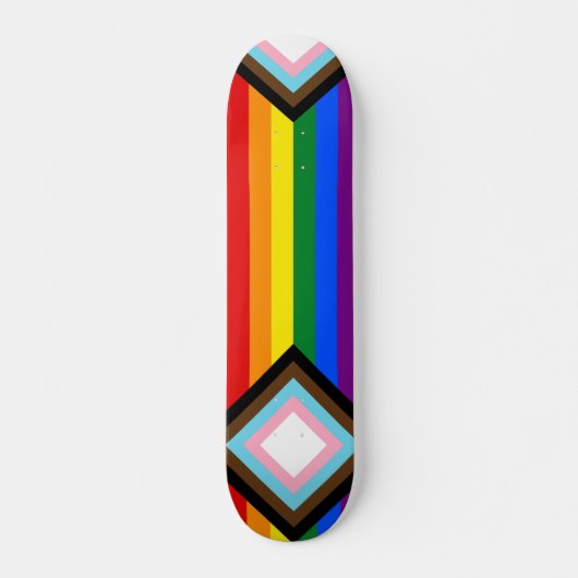 Voortgangs Pride Vlag LGBTQ+ Persoonlijk Skateboard (Voorkant)