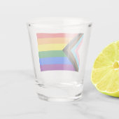 Voortgangs Pride Vlag LGBTQ+ Shot Glas (Achterkant)
