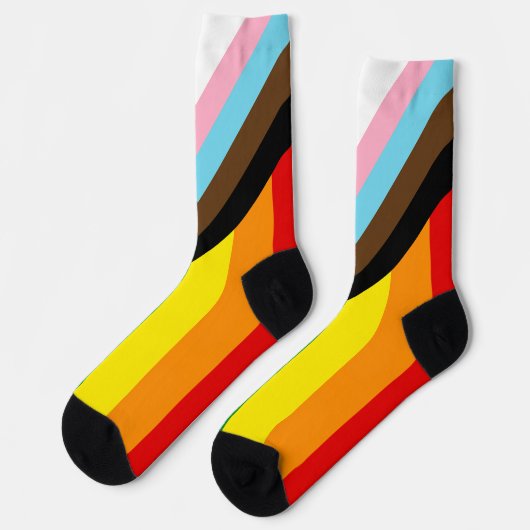 Voortgangs Pride Vlag LGBTQ+ Sokken (Links)