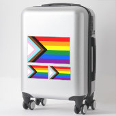 Voortgangs Pride Vlag LGBTQ+ Sticker (Koffer)