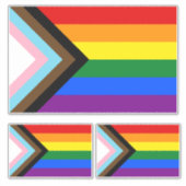 Voortgangs Pride Vlag LGBTQ+ Sticker (Voorkant)