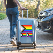 Voortgangs Pride Vlag LGBTQ+ Sticker (Koffer Insitu)