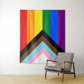 Voortgangs Pride Vlag LGBTQ+ Wandkleed (In situ)