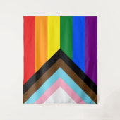 Voortgangs Pride Vlag LGBTQ+ Wandkleed (Voorkant)