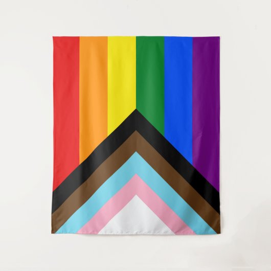 Voortgangs Pride Vlag LGBTQ+ Wandkleed (Voorkant)