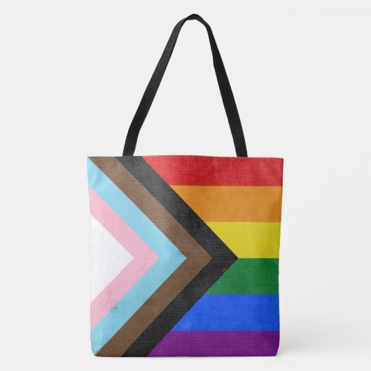 Voortgangs Regenboogvlag Tote Bag (Voorkant)