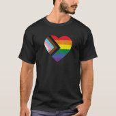 Voortgangsrecht voor de vlag Regenbooghartslag  Re T-shirt (Voorkant)