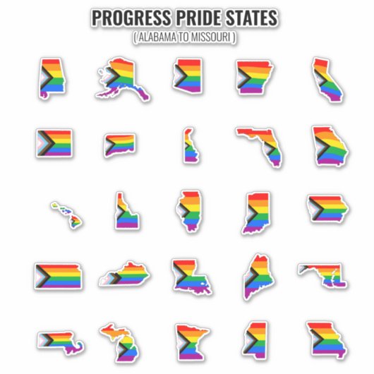 Voortgangsstaten (A-M) Sticker (Voorkant)