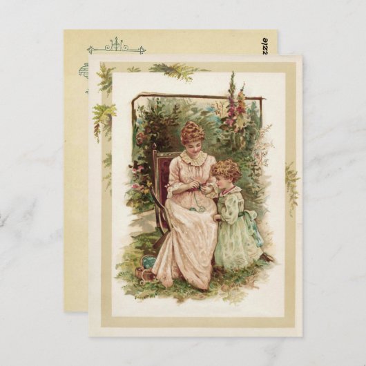 voortplanting bij moeder en kind briefkaart (Voorkant / Achterkant)