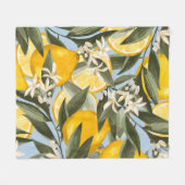 Voortreffelijk patroon met geel bergamotfruit, geb fleece deken (Voorkant (Horizontaal))