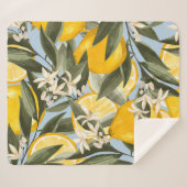 Voortreffelijk patroon met geel bergamotfruit, geb sherpa deken (Voorkant (horizontaal))