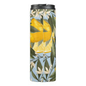 Voortreffelijk patroon met geel bergamotfruit, geb thermosbeker (Achterkant)