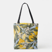 Voortreffelijk patroon met geel bergamotfruit, geb tote bag (Achterkant)