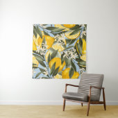 Voortreffelijk patroon met geel bergamotfruit, geb wandkleed (In Situ (horizontaal))