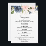Voortreffelijke Herfst Floral Kissingmenu<br><div class="desc">Dit voortreffelijke menu van de herfst florale kus is perfect voor een tropische trouwreceptie. Het ontwerp toont handgetekende roze blozen,  donkerblauw en marineuze witte bloemen,  inspirerende elegantie,  klasse en natuurlijke schoonheid.</div>