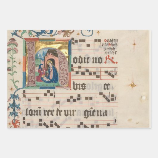 voortreffelijke middeleeuwse verlichte manuscripte inpakpapier vel (Voorkant 2)