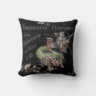 Voortreffelijke parfum Ephemera Ad met vogels Kussen