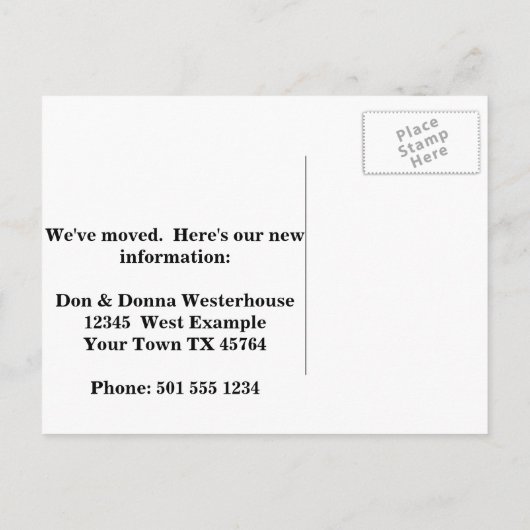 Voortuin Mogelijkheden Grappige adreswijziging Aankondigingskaart (Achterkant)