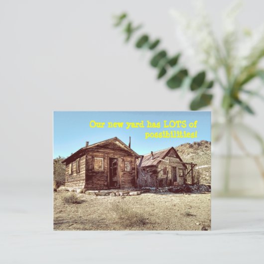 Voortuin Mogelijkheden Grappige adreswijziging Aankondigingskaart (Staand voorkant)