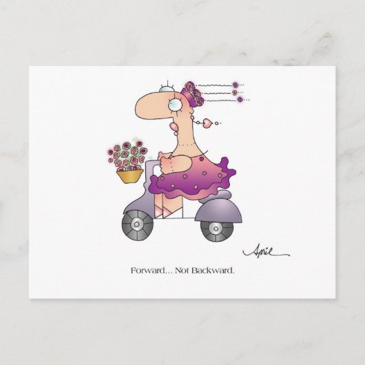 VOORUIT! Briefkaart van April McCallum (Voorkant)