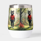 "Vooruit! Een zwarte tijger die golft in het Bos (Achterkant)