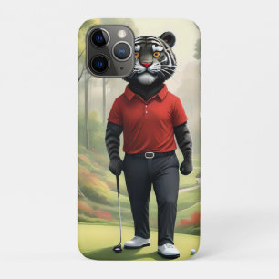 "Vooruit! Een zwarte tijger die golft in het Bos Case-Mate iPhone Case