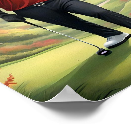 "Vooruit! Een zwarte tijger die golft in het Bos Poster (Hoek)