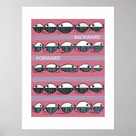 Vooruit en achteruit – Poster met minimaal vispatr