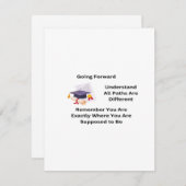 Vooruit gaan op een afstuderen feestdagenkaart (Voorkant / Achterkant)