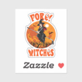 Vooruit! Heksen Golf Stick Witch Rijden Halloween Sticker (Vel)