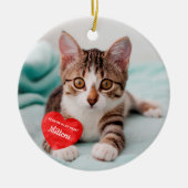 Vooruit in mijn hart - aangepaste kattenhuishoudin keramisch ornament (Voorkant)