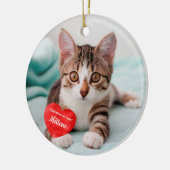 Vooruit in mijn hart - aangepaste kattenhuishoudin keramisch ornament (Links)