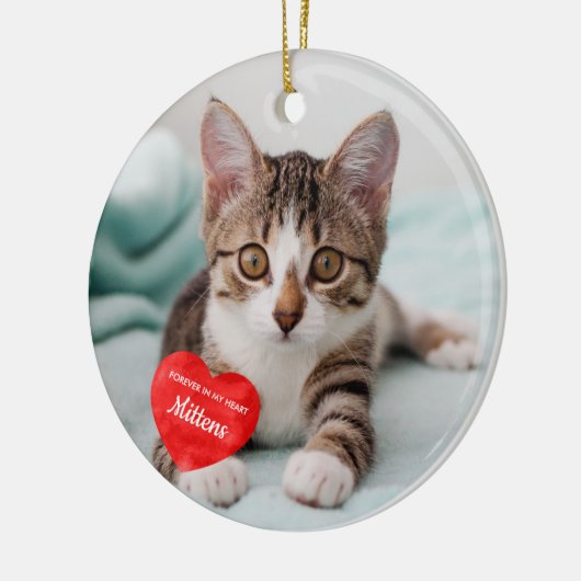 Vooruit in mijn hart - aangepaste kattenhuishoudin keramisch ornament (Links)