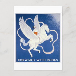  "Vooruit met boeken" Library Poster Briefkaart