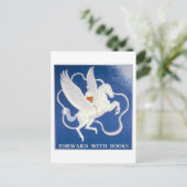  "Vooruit met boeken" Library Poster Briefkaart (Staand voorkant)