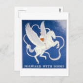  "Vooruit met boeken" Library Poster Briefkaart (Voorkant / Achterkant)